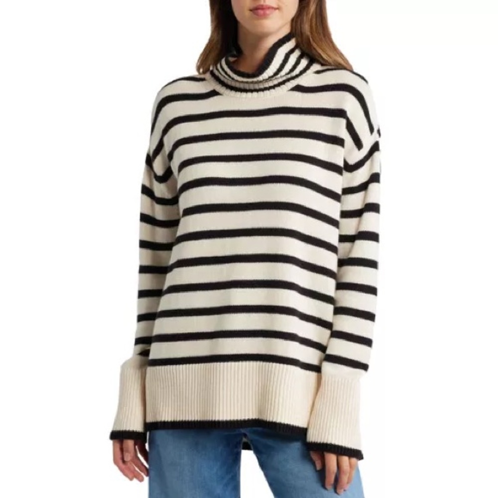 BNWT Lucky Brand Cotton Blend Turtleneck Sweater